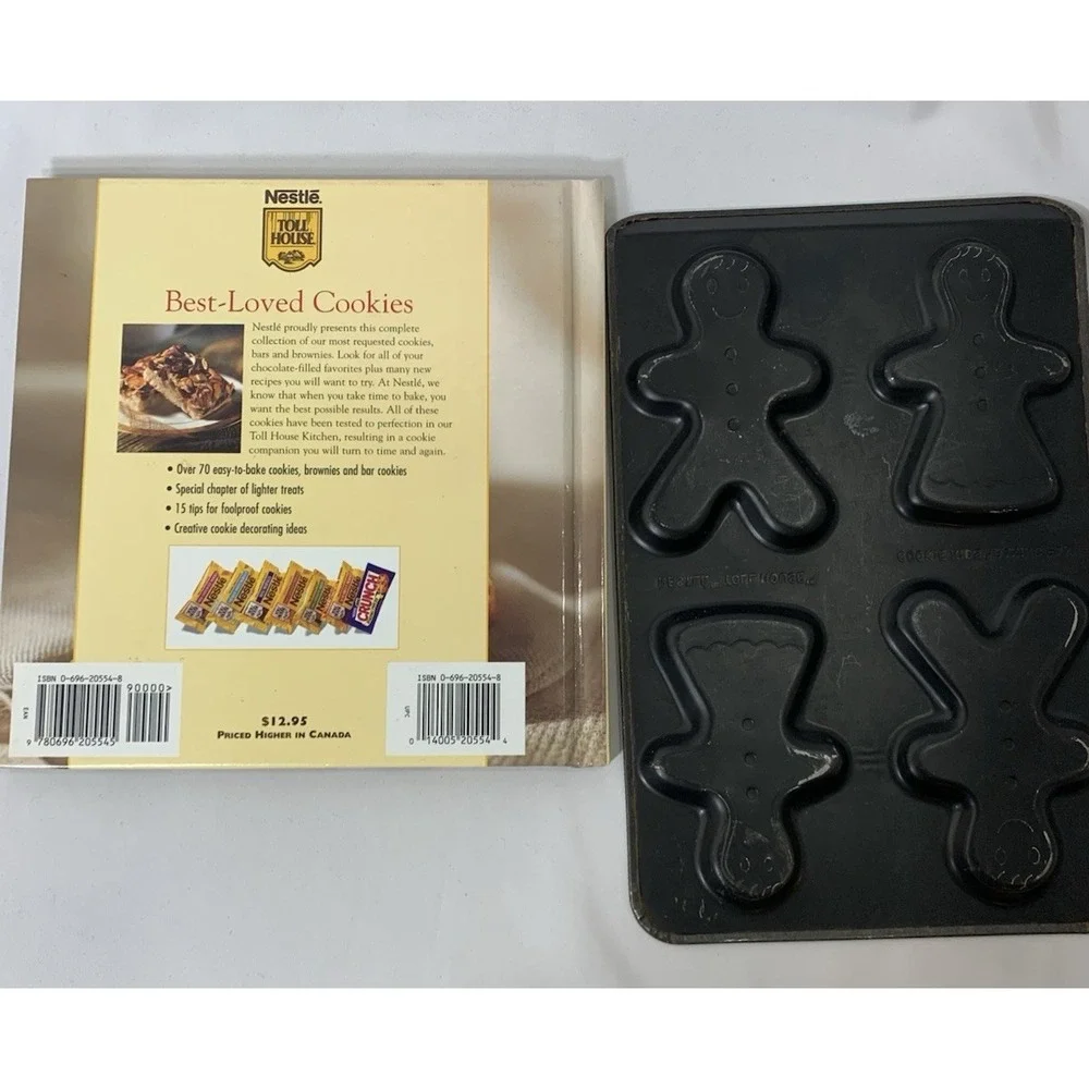 Nestle Toll House Best-Loved Cookies Hardcover Book 1995 + Cookie Kids Pan